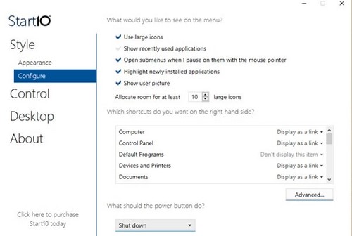 Thay đổi Start menu trên Windows 10