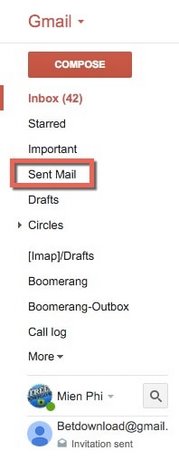 Xem mail đã gửi, kiểm tra, mở mail đã gửi trên Gmail
