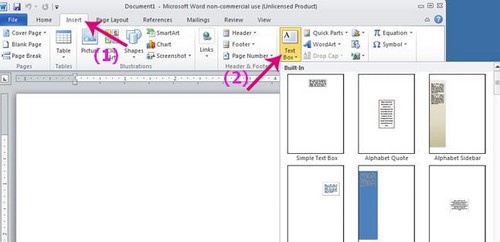 Cách dùng Text Box trong Word 2010