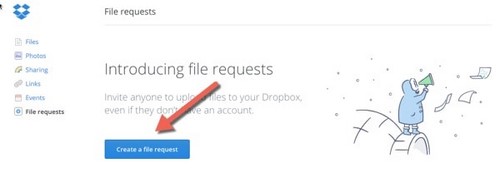 File Request - Tính năng mới của Dropbox