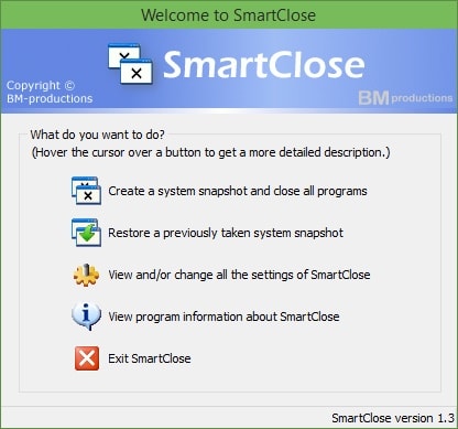 Hướng dẫn đóng và mở các chương trình đang chạy với SmartClose