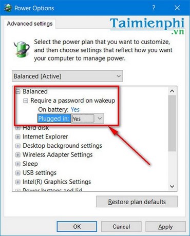 Tắt yêu cầu mật khẩu sau khi sleep trên Windows 10
