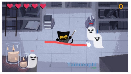 Cách chơi game halloween trên Google Doodle
