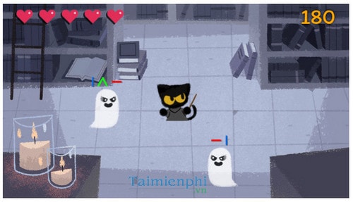 Cách chơi game halloween trên Google Doodle