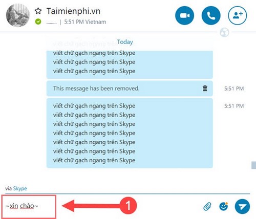 Cách viết chữ gạch ngang trên Skype, viết chữ gạch ngang khi chat Skype?