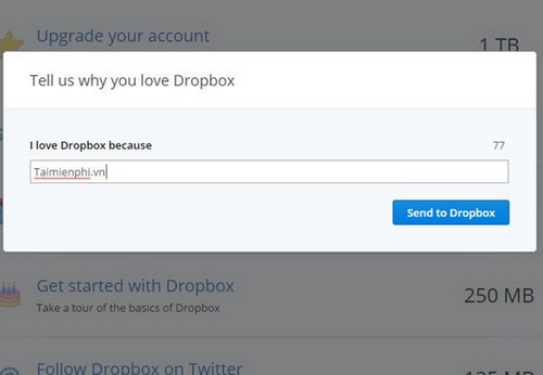 Cách tăng dung lượng tài khoản Dropbox