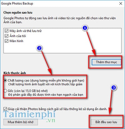 Sao lưu ảnh Facebook, Dropbox, Flickr sang Google Photos