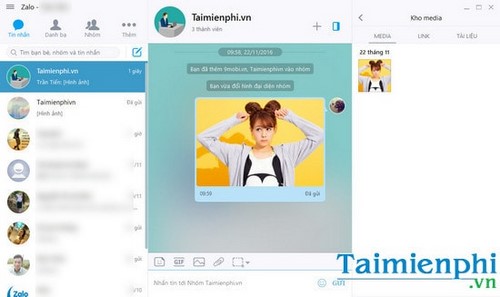 zalo tren may tinh phien ban moi