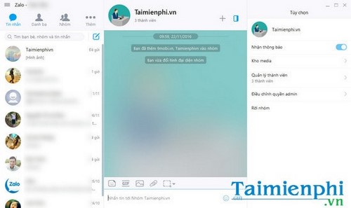 zalo tren pc phien ban moi