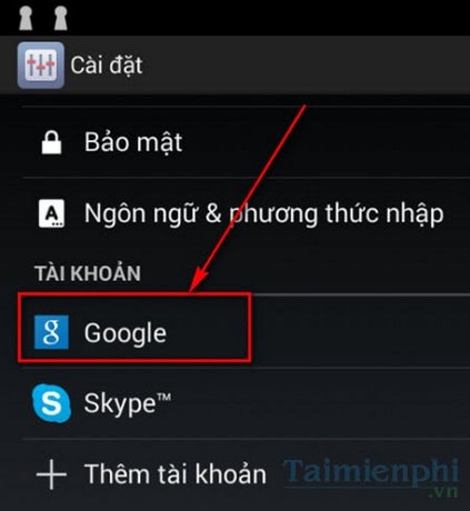 thoat gmail tren samsung galaxy