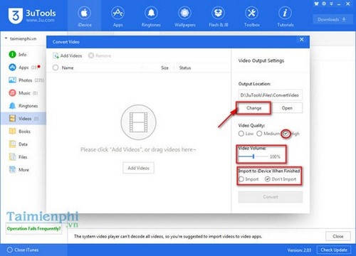 Cách chép, copy video, phim vào iPhone bằng 3uTools và ngược lại 3