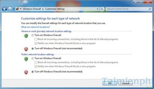 Cách tạo shortcut tường lửa trong Windows 7
