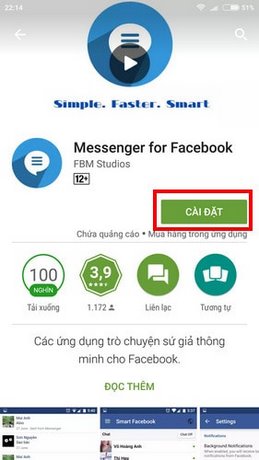 Cách chat Facebook bằng Messenger for Facebook
