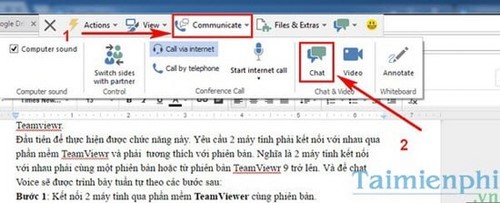 chat trong teamviewer