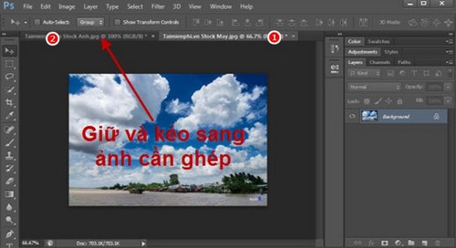 Cách ghép ảnh bằng Photoshop trên máy tính