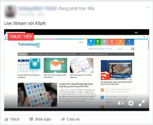 Phát video trực tiếp trên Facebook bằng XSplit