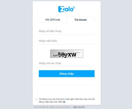 Đăng nhập Zalo trên máy tính bằng trình duyệt web, đăng nhập Zalo bằng trình duyệt web