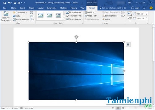Cách chụp và chỉnh sửa ảnh trong Word 2016