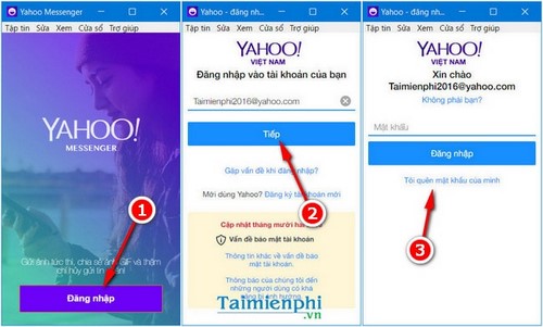 Yahoo Messenger - Cách lấy lại mật khẩu bị mất