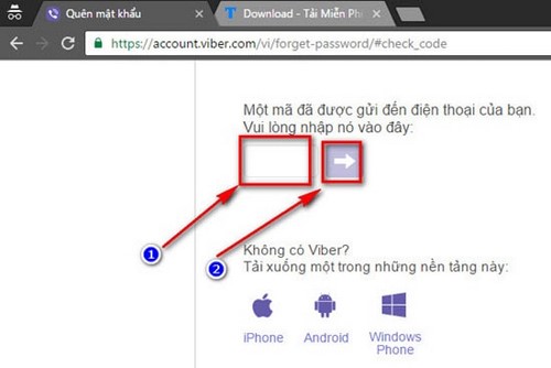 Lấy lại mật khẩu Viber bị mất hoặc quên