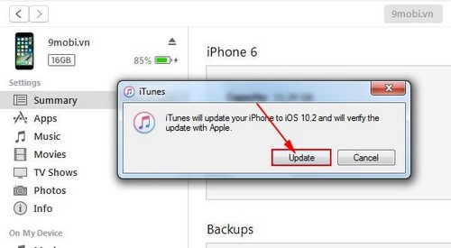 Nâng cấp iOS 10.2 qua iTunes, update iOS 10.2 trên pc