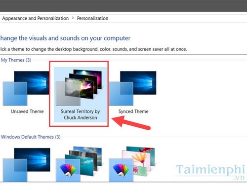 Cách sử dụng theme Windows 10 có sẵn trên Windows store