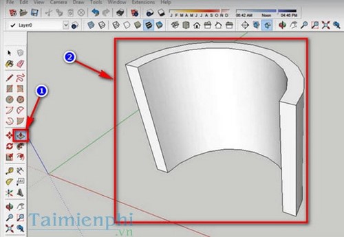 Cách tạo mái vòm trong Sketchup, thiết kế mái vòm trên Sketchup