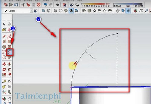 Hướng dẫn vẽ hình tròn có bán kính 3 cm bằng phần mềm Sketchup