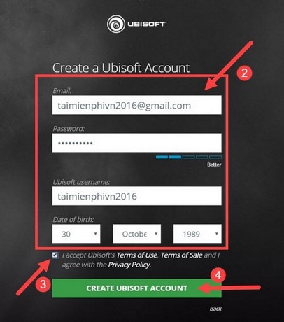 Đăng ký Uplay, tạo tài khoản Uplay của Ubisoft