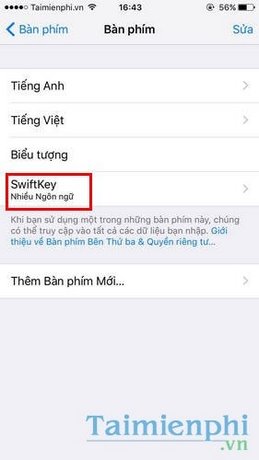 Sử dụng bàn phím SwiftKey Keyboard trên iPhone