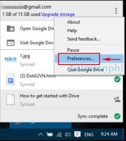 Tắt tính năng khởi động cùng Windows của Google Drive