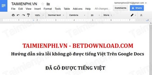 Sửa lỗi không gõ được tiếng Việt trên Google Docs