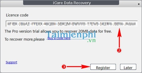 icare data recovery register