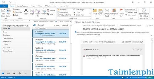 Outlook 2016 crashes when it's not working