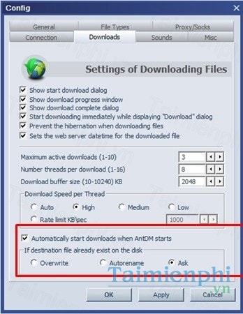 Cách tăng tốc độ download trên Ant Download Manager