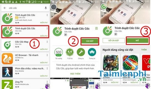 cai dat su dung trinh duyet coc coc tren android