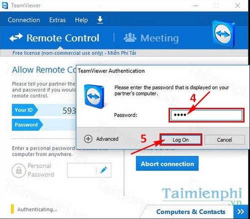 Kết nối máy tính bằng Teamviewer 9 trên PC