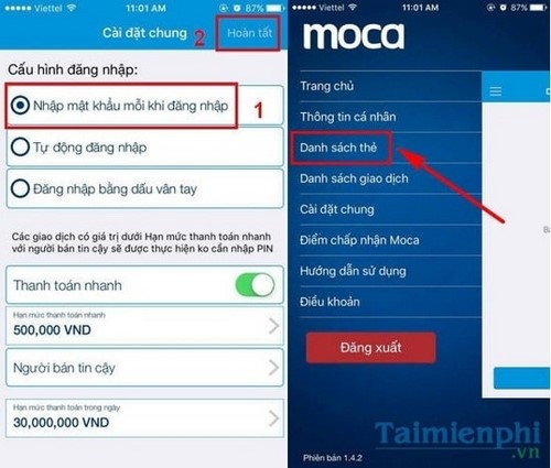 Moca, thanh toán trực tuyến trên SmartPhone