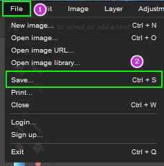 how to save files in photoshop online