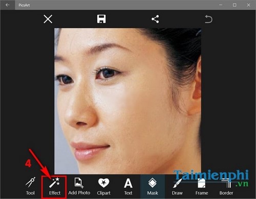 Làm mịn da trên ảnh bằng PicsArt trong máy tính, Laptop Windows 10