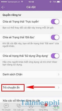 Mã hóa tin nhắn, chat ẩn, đăng xuất từ xa trên Viber
