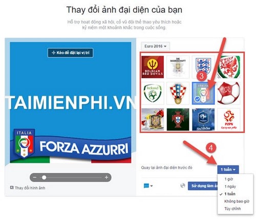 Chèn logo đội bóng Euro 2016 vào ảnh đại diện Facebook