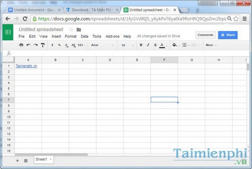 chen template trong google sheets