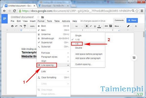 Giãn dòng trong Google Docs, cách giãn chữ, giãn khoảng cách dòng