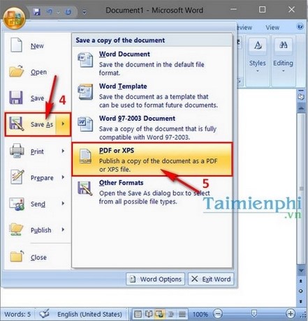 save as pdf file microsoft word 2007