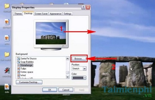 Đổi hình nền máy tính Win XP, thay ảnh desktop Windows XP 4