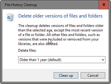 Cách giảm dung lượng File History trên Windows 10