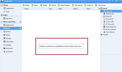 Sửa lỗi iTools Unable to ascertain the compatibility of itunes please check out itunes