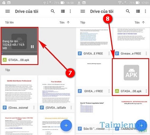 Tải file lên Google Drive trên iPhone, Android