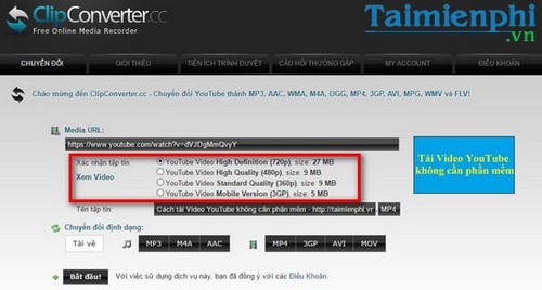 Tải nhạc Mp3 từ YouTube bằng ClipConverter.cc, tải được cả video